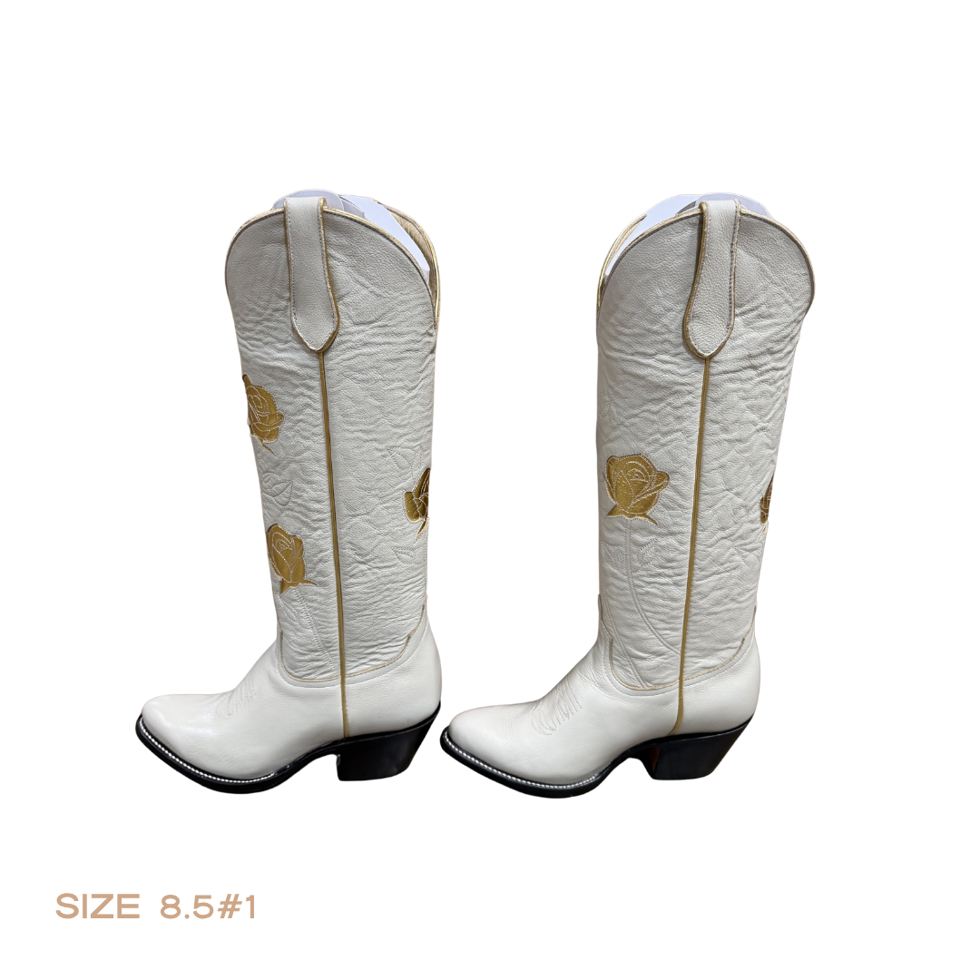 SALE Cream + Gold San Antonio Rose Women's Boot