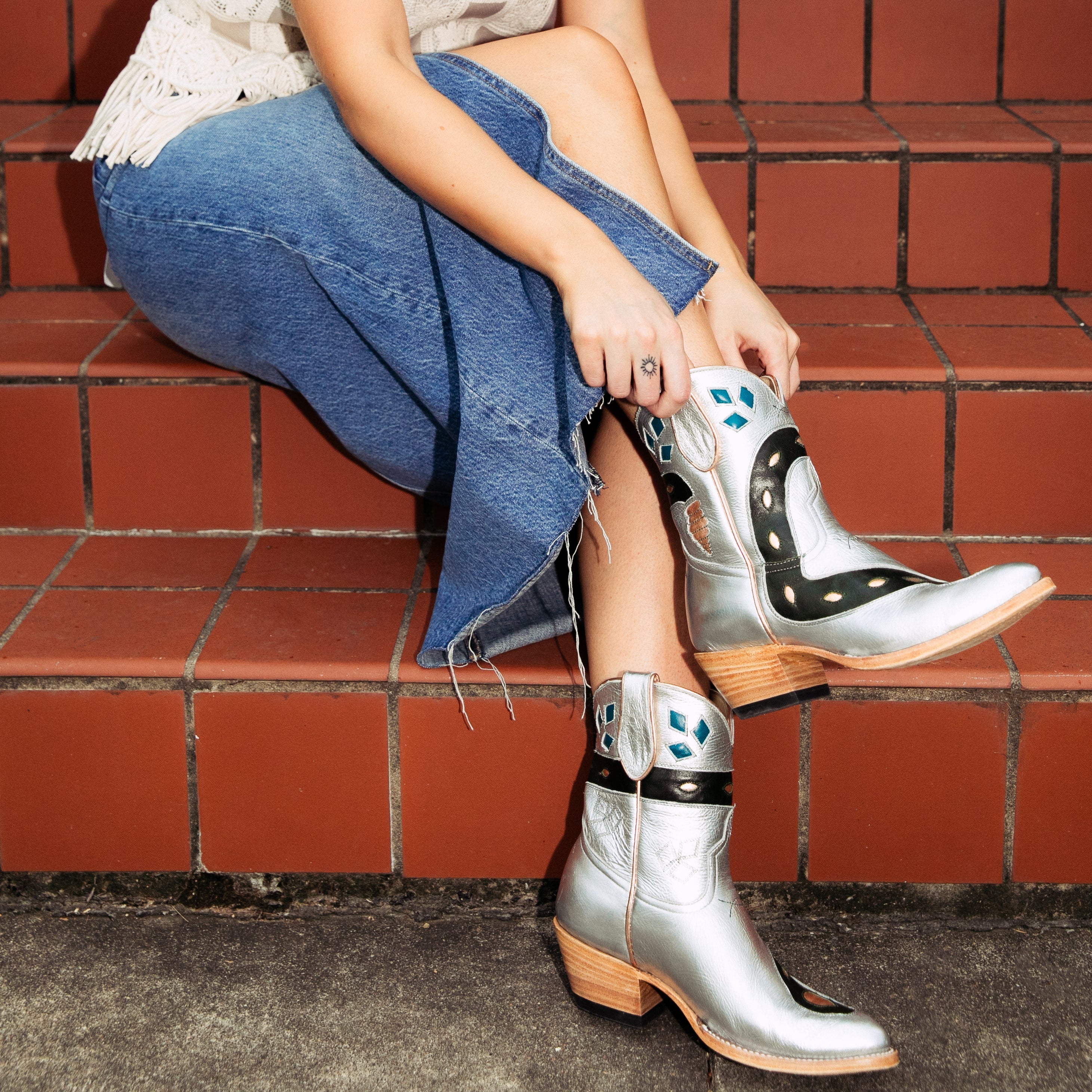 Silver Sneaky Snake Women's Cowboy Boot