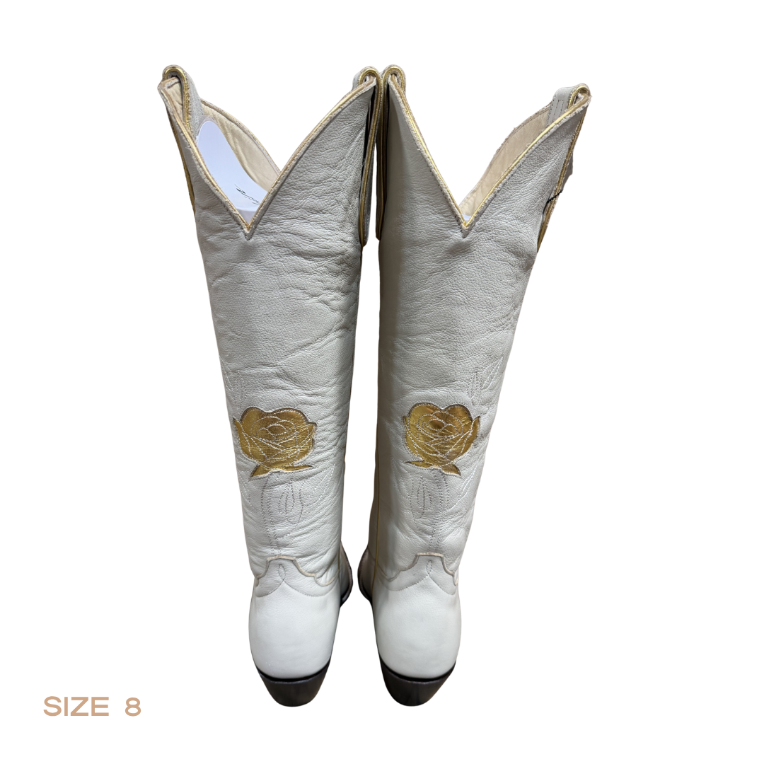 SALE Cream + Gold San Antonio Rose Women's Boot