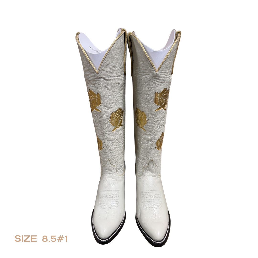 SALE Cream + Gold San Antonio Rose Women's Boot