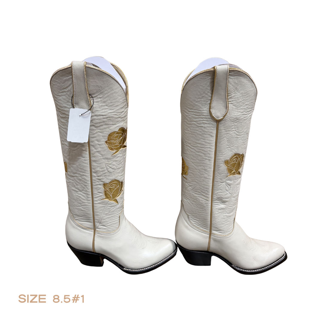 SALE Cream + Gold San Antonio Rose Women's Boot