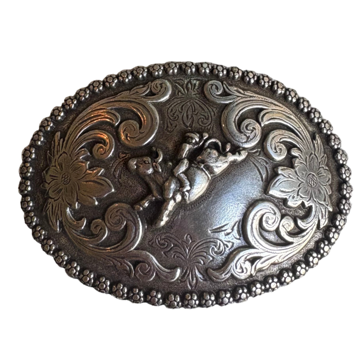 Vintage Nocona Belt with‎ Silver Nocona Belt Co. Vintage Silver Beaded Floral | Mercari main image 2