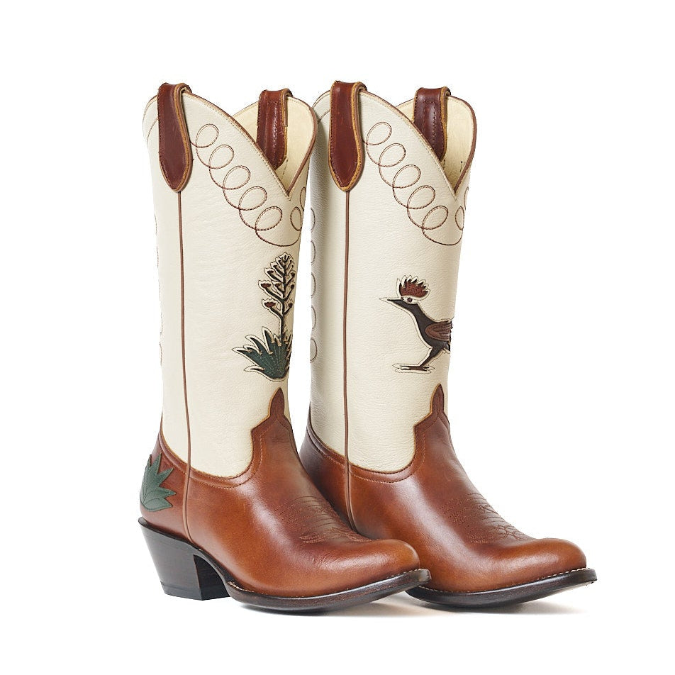 ladies western dress boots Roadrunner Women's Cowboy Boot 7 Fashion, heritage and talent: fall25 Tall Top Core Colors:Blue Checks