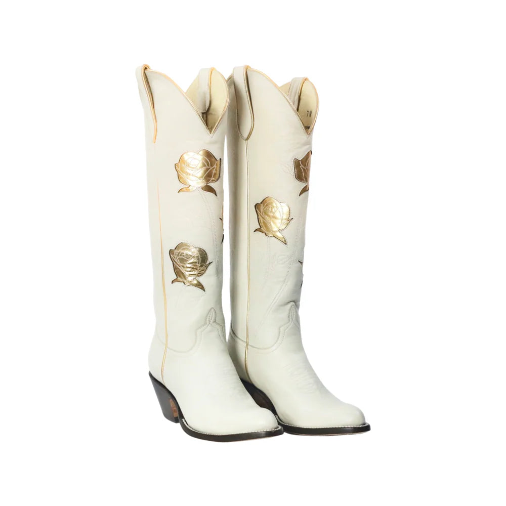 SALE Cream + Gold San Antonio Rose Women's Boot