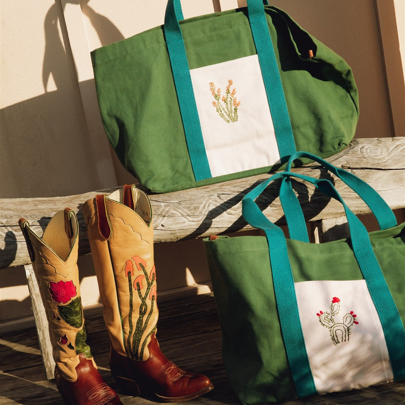 Noonday x FBC x Carla Valencia Cactus Embroidered Tote Bag