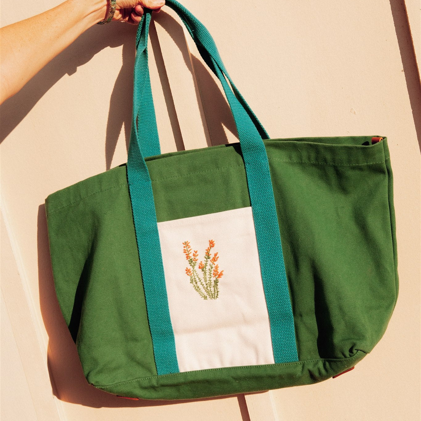 Noonday x FBC x Carla Valencia Cactus Embroidered Tote Bag