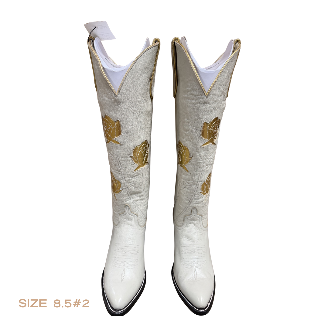SALE Cream + Gold San Antonio Rose Women's Boot
