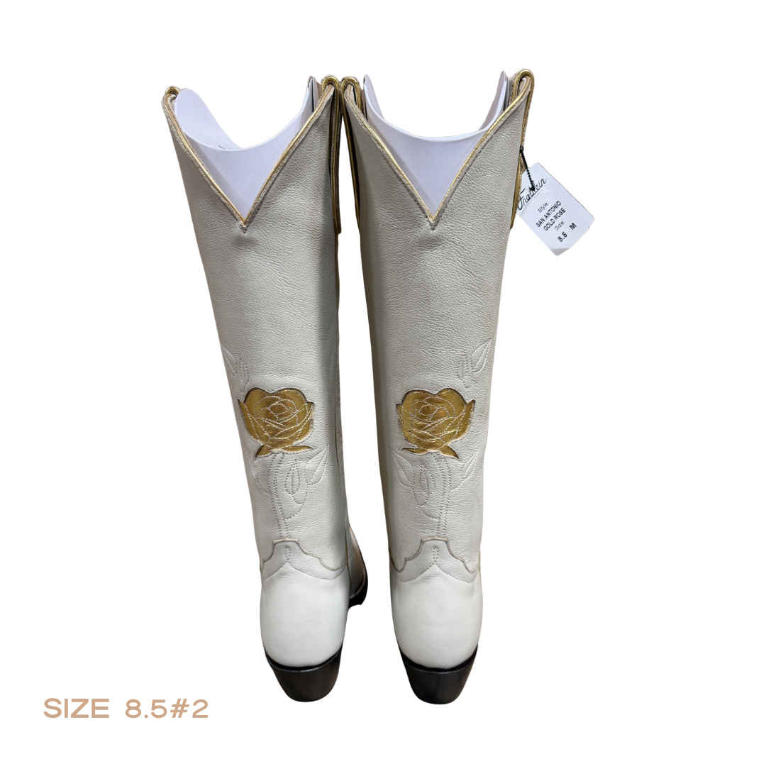 SALE Cream + Gold San Antonio Rose Women's Boot