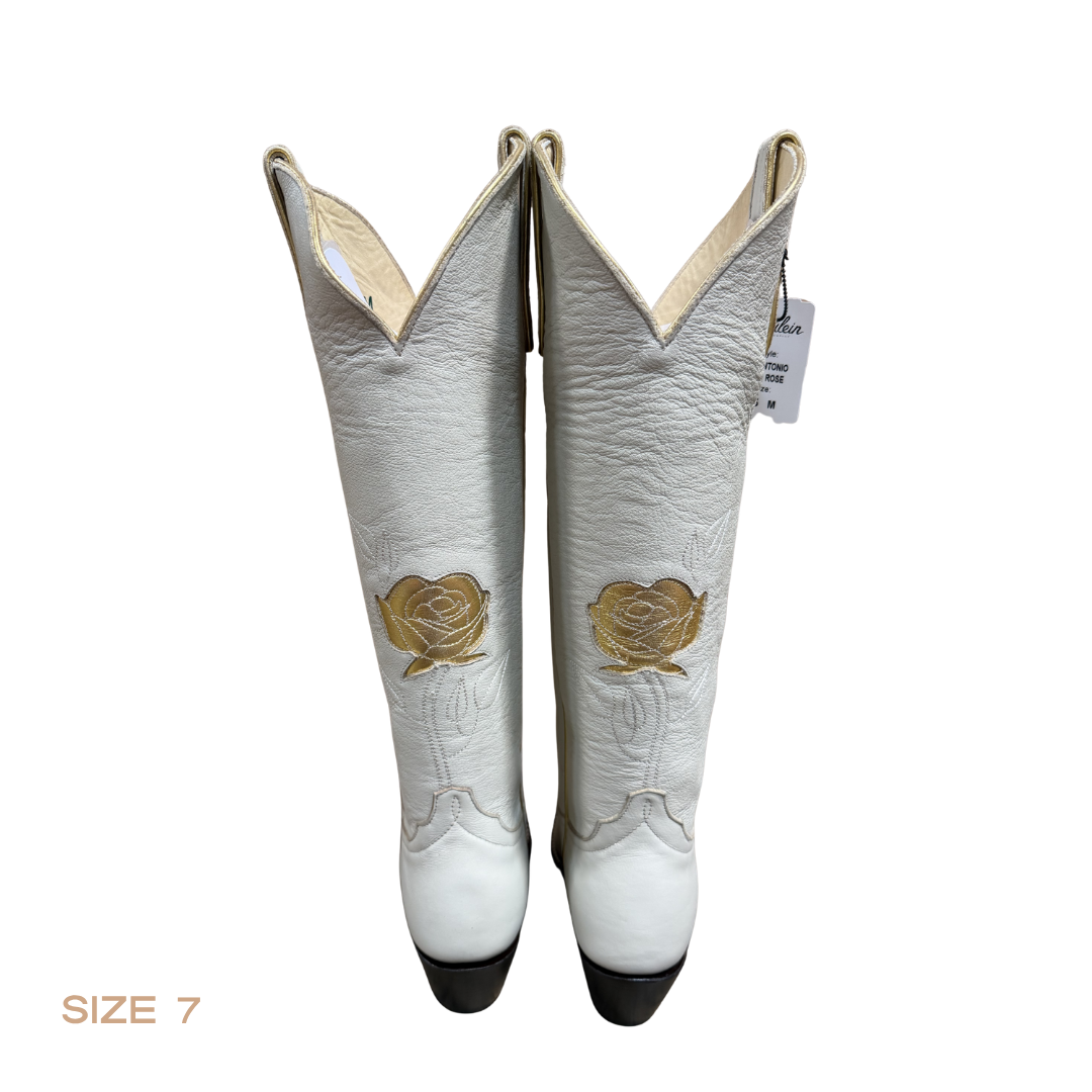 SALE Cream + Gold San Antonio Rose Women's Boot