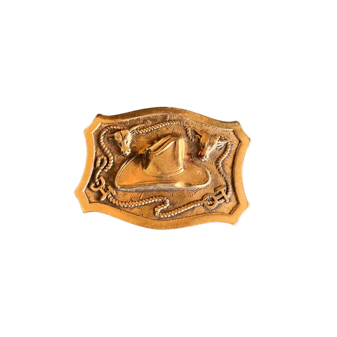 Gold Hat Belt Buckle