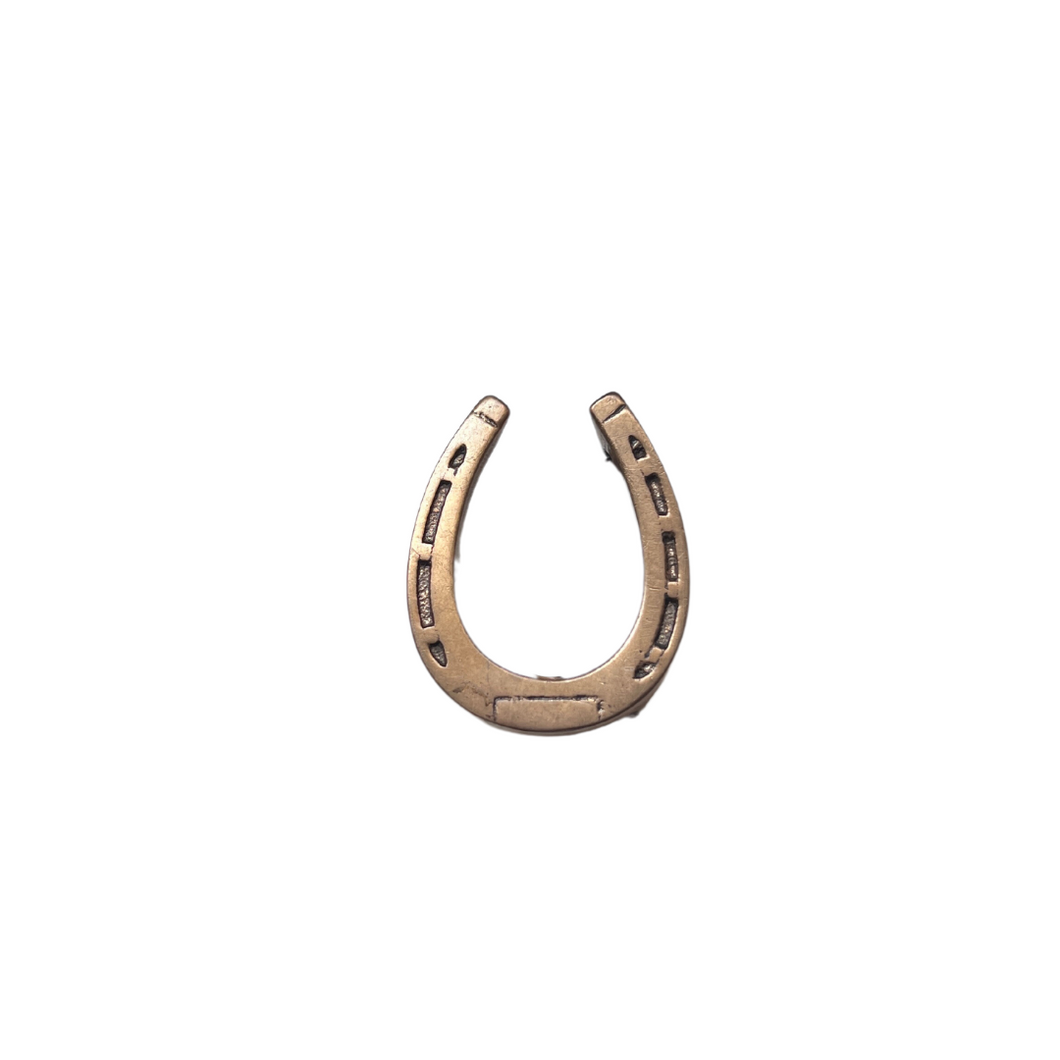 Vintage Western Solid Bronze Horseshoe Belt Buckle