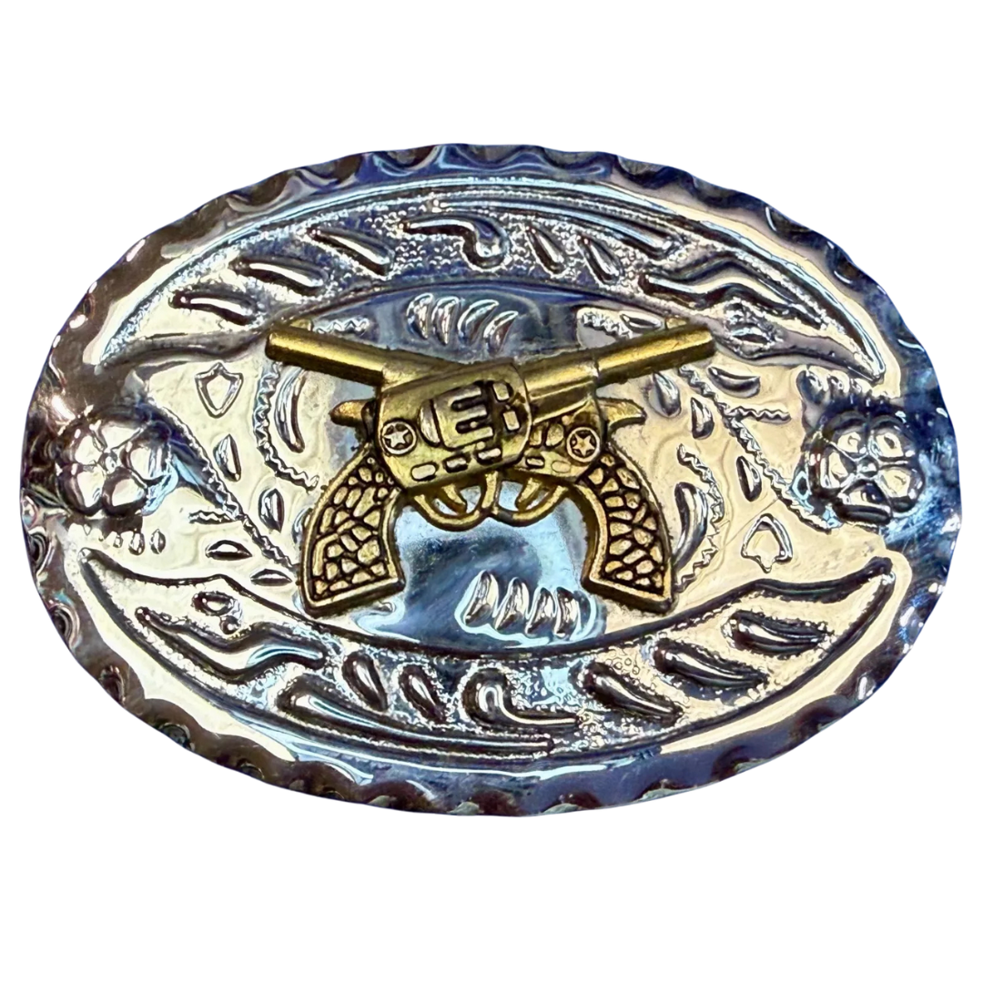 Two Crossed Western Belt Buckle