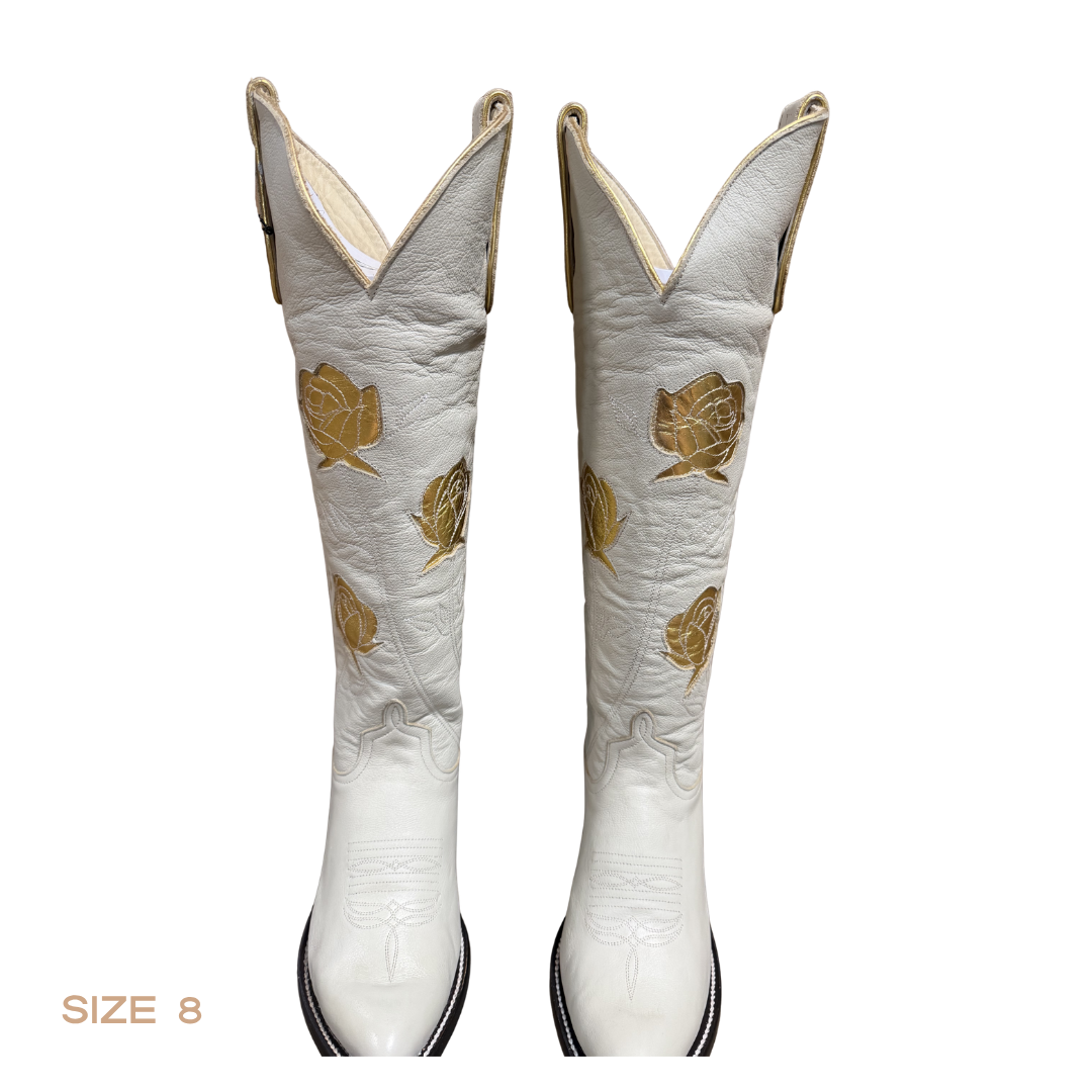 SALE Cream + Gold San Antonio Rose Women's Boot