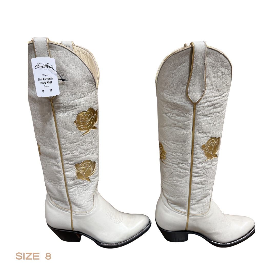 SALE Cream + Gold San Antonio Rose Women's Boot