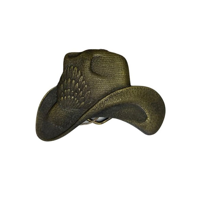 Feathered Hat Belt Buckle
