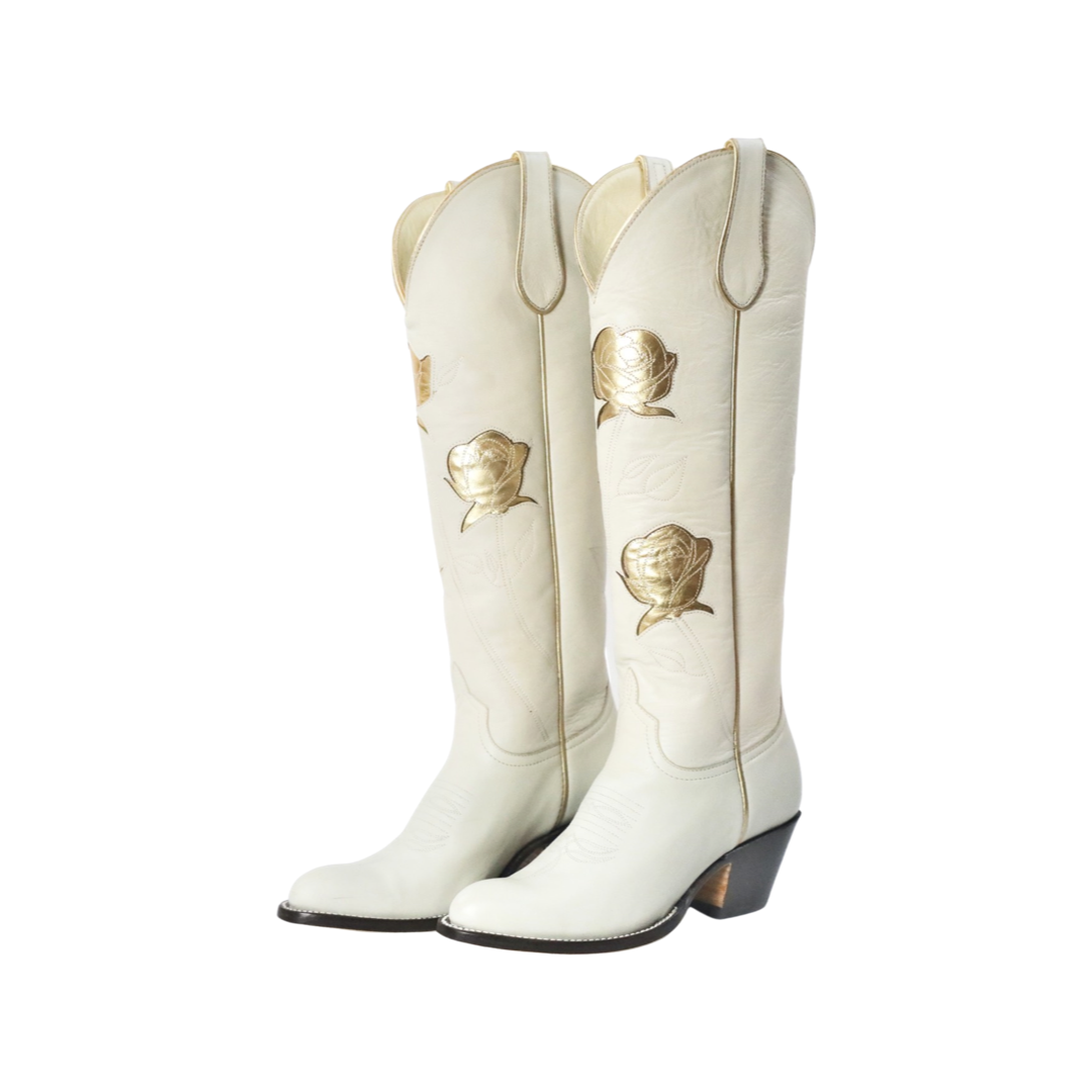 San Antonio Rose Cream + Gold Women's Cowboy Boot