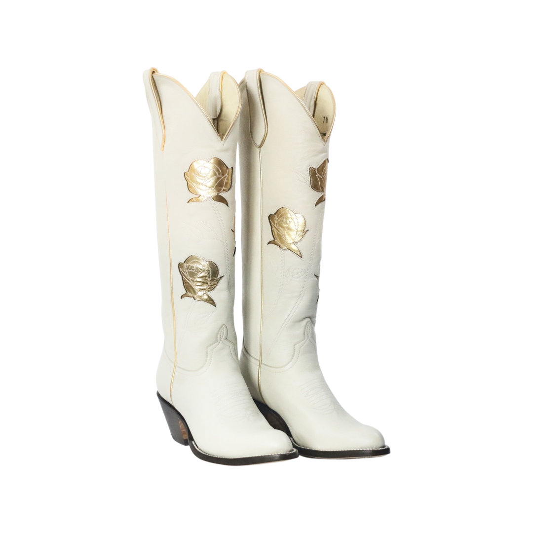 San Antonio Rose/ Cream+ Gold Women's Cowboy Boot