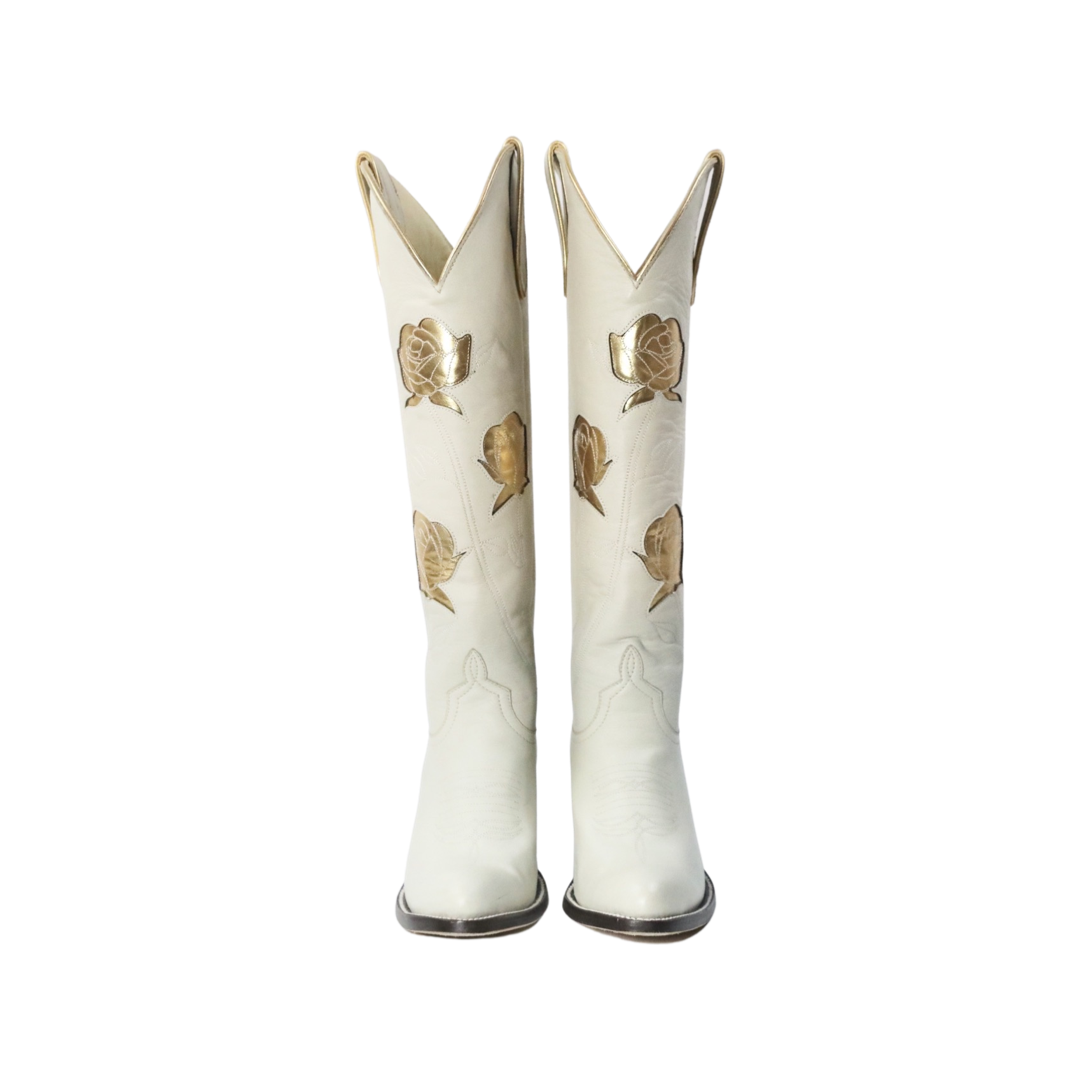 San Antonio Rose Cream + Gold Women's Cowboy Boot