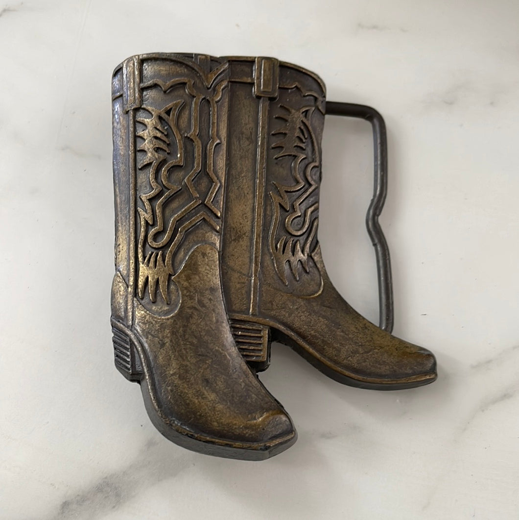 Brass cowboy boots