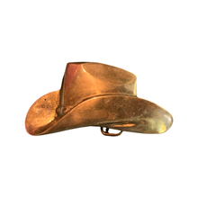 Load image into Gallery viewer, Brass Cowboy hat belt buckle
